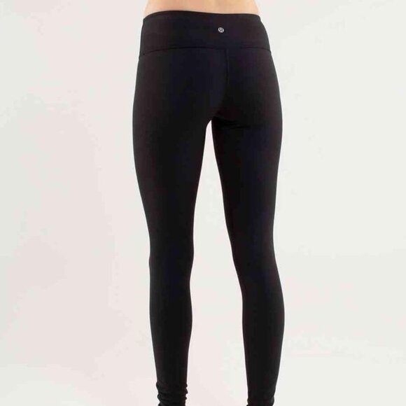 Lululemon Black Wunder Under Mid-Rise Leggings - Size 8 - Picture 1 of 5